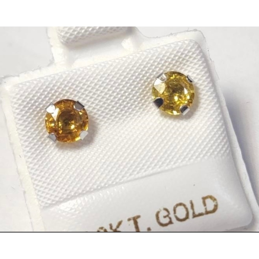 10 K Yellow Gold- Fancy Sapphire Earrings